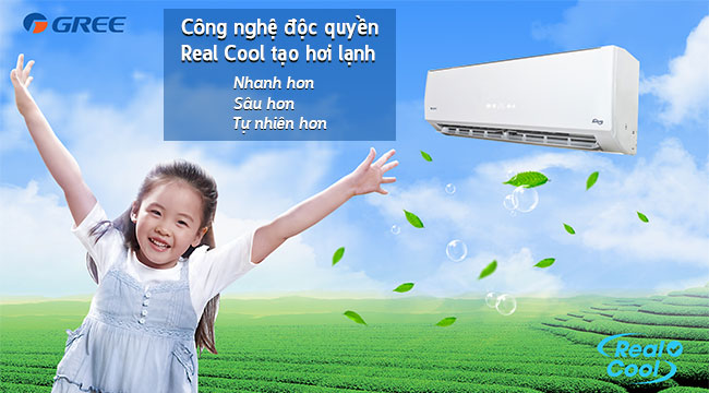 Máy lạnh Gree 1 HP GWC09FB-K6D9A1W - Mát lạnh tự nhiên Real Cool